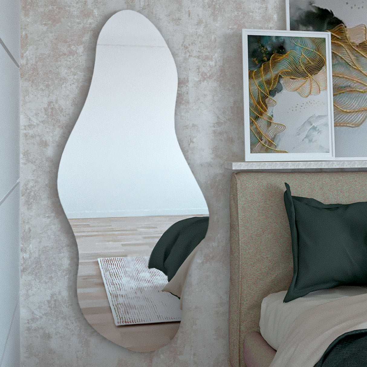 Espejo de Pared Aries Plateado 65x150cm Asimetrico sin Marco - Espejos Decorativos | Bylmo