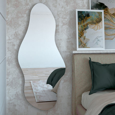 Espejo de Pared Aries Plateado 65x150cm Asimetrico sin Marco - Espejos Decorativos | Bylmo