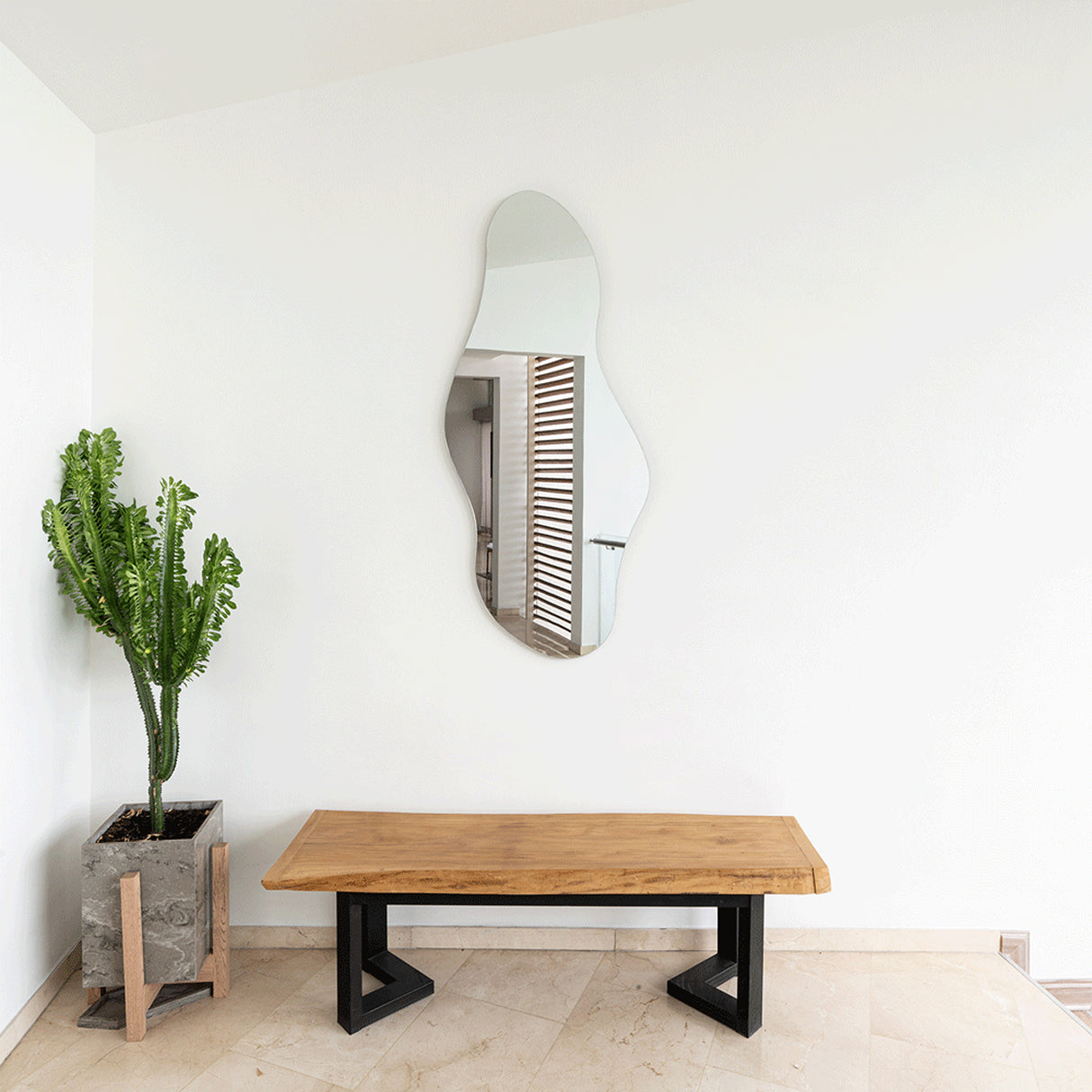 Espejo de Pared Aries Plateado 65x150cm Asimetrico sin Marco - Espejos Decorativos | Bylmo