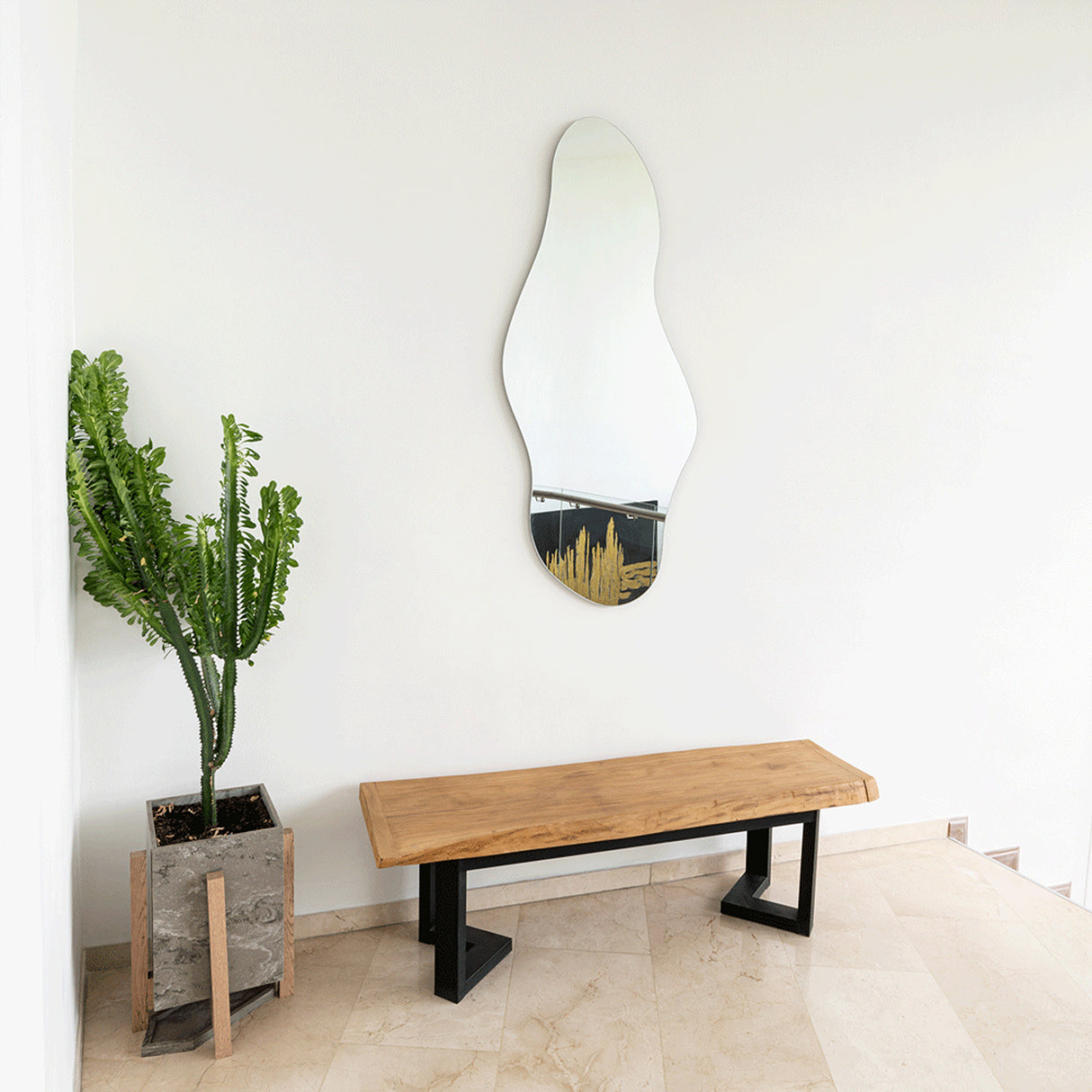 Espejo de Pared Aries Plateado 65x150cm Asimetrico sin Marco - Espejos Decorativos | Bylmo