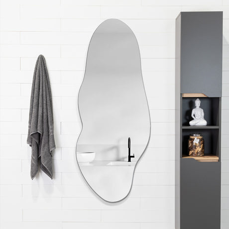 Espejo de Pared Blue Plateado 150x60cm Asimetrico sin Marco - Espejos Decorativos | Bylmo