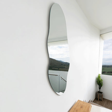 Espejo de Pared Blue Plateado 150x60cm Asimetrico sin Marco - Espejos Decorativos | Bylmo