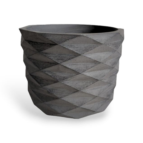 Matera de mesa Carlota Gris Oscuro 19x15cm de Cemento Circular de 4.3 Litros - Jardineria | Bylmo