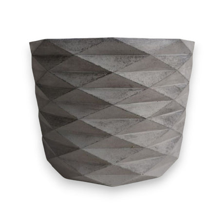 Matera de mesa Carlota Gris Oscuro 19x15cm de Cemento Circular de 4.3 Litros - Jardineria | Bylmo