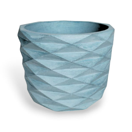 Matera de mesa Carlota Azul Petróleo 19x15cm de Cemento Circular de 4.3 Litros - Jardineria | Bylmo