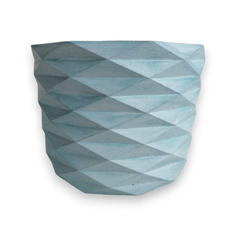 Matera de mesa Carlota Azul Petróleo 19x15cm de Cemento Circular de 4.3 Litros - Jardineria | Bylmo