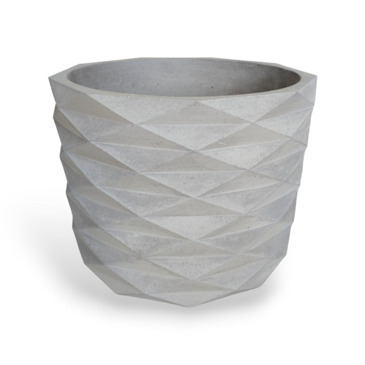 Matera de mesa Carlota Gris 19x15cm de Cemento Circular de 4.3 Litros - Jardineria | Bylmo