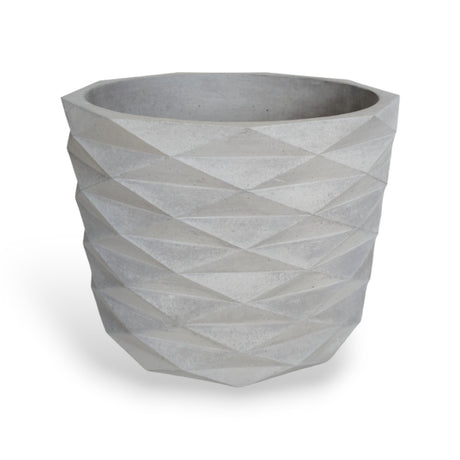 Matera de mesa Carlota Gris 19x15cm de Cemento Circular de 4.3 Litros - Jardineria | Bylmo