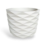 Matera de mesa Carlota Blanco 19x15cm de Cemento Circular de 4.3 Litros - Jardineria | Bylmo