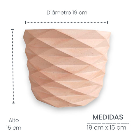 Matera de mesa Carlota Palo de Rosa 19x15cm de Cemento Circular de 4.3 Litros - Jardineria | Bylmo