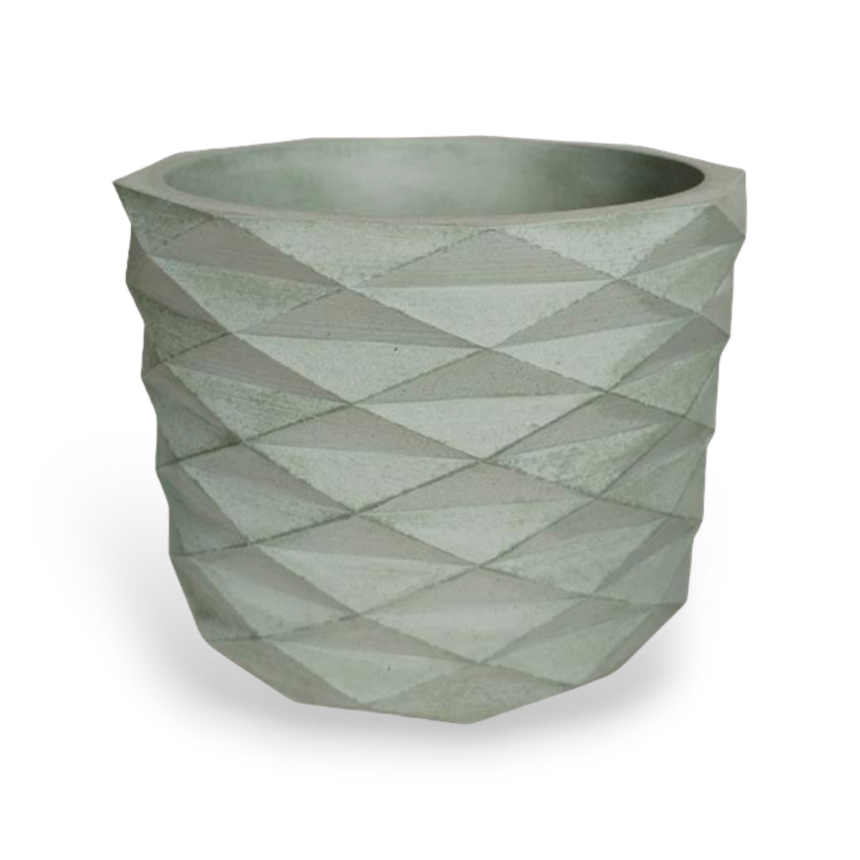 Matera de mesa Carlota Verde Oliva 19x15cm de Cemento Circular de 4.3 Litros - Jardineria | Bylmo