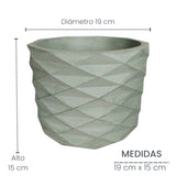 Matera de mesa Carlota Verde Oliva 19x15cm de Cemento Circular de 4.3 Litros - Jardineria | Bylmo