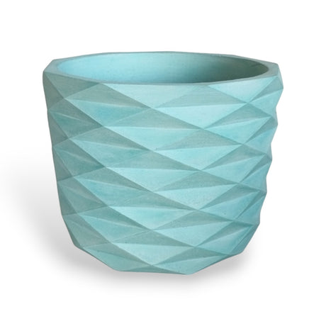 Matera de mesa Carlota Aguamarina 19x15cm de Cemento Circular de 4.3 Litros - Jardineria | Bylmo