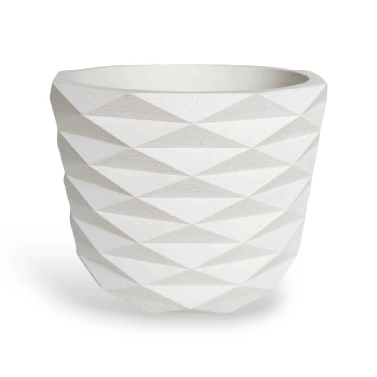 Matera de mesa Carlota Petty Blanco 15x13cm de Cemento Circular de 2.3 Litros - Jardineria | Bylmo