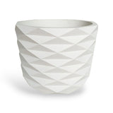 Matera de mesa Carlota Petty Blanco 15x13cm de Cemento Circular de 2.3 Litros - Jardineria | Bylmo