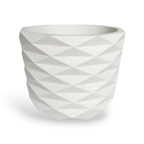 Matera de mesa Carlota Petty Blanco 15x13cm de Cemento Circular de 2.3 Litros - Jardineria | Bylmo