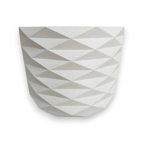 Matera de mesa Carlota Petty Blanco 15x13cm de Cemento Circular de 2.3 Litros - Jardineria | Bylmo