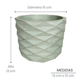 Matera de mesa Carlota Petty Verde Oliva 15x13cm de Cemento Circular de 2.3 Litros - Jardineria | Bylmo