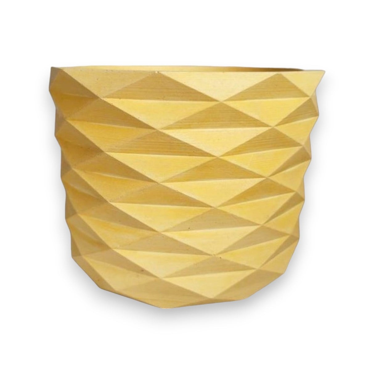 Matera de mesa Carlota Petty Amarillo 15x13cm de Cemento Circular de 2.3 Litros - Jardineria | Bylmo