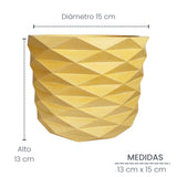 Matera de mesa Carlota Petty Amarillo 15x13cm de Cemento Circular de 2.3 Litros - Jardineria | Bylmo