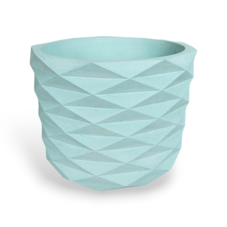 Matera de mesa Carlota Petty Aguamarina 15x13cm de Cemento Circular de 2.3 Litros - Jardineria | Bylmo