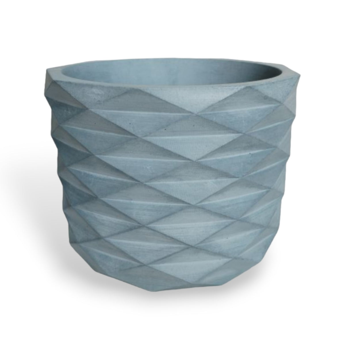 Matera de mesa Carlota Petty Azul Petróleo 15x13cm de Cemento Circular de 2.3 Litros - Jardineria | Bylmo