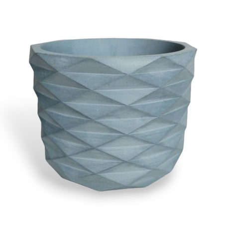 Matera de mesa Carlota Petty Azul Petróleo 15x13cm de Cemento Circular de 2.3 Litros - Jardineria | Bylmo