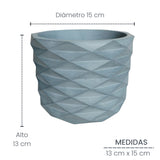 Matera de mesa Carlota Petty Azul Petróleo 15x13cm de Cemento Circular de 2.3 Litros - Jardineria | Bylmo