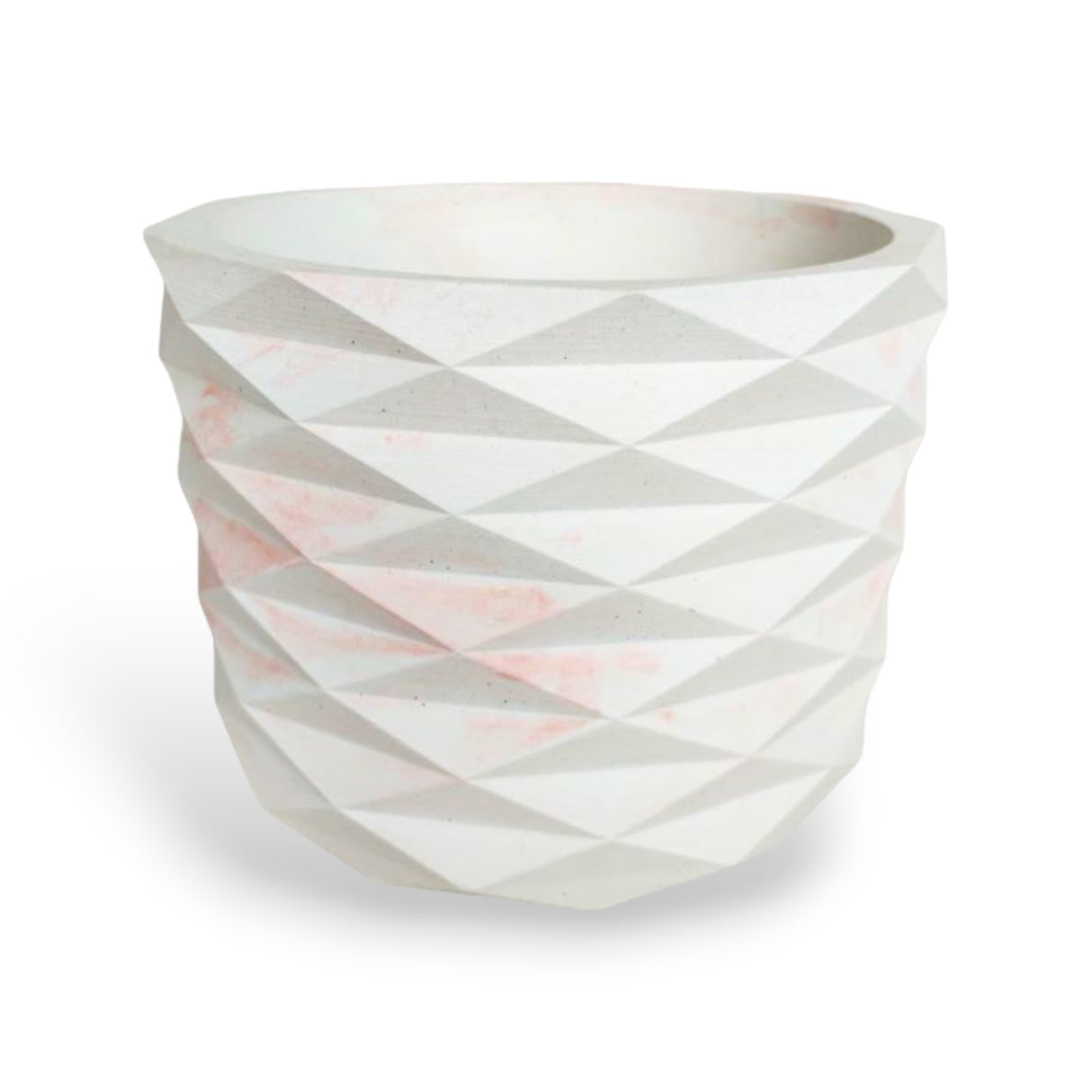 Matera de mesa Carlota Petty Mármol Rosa 15x13cm de Cemento Circular de 2.3 Litros - Jardineria | Bylmo