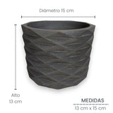 Matera de mesa Carlota Petty Gris Oscuro 15x12.5cm de Cemento Circular de 2.2 Litros - Jardineria | Bylmo