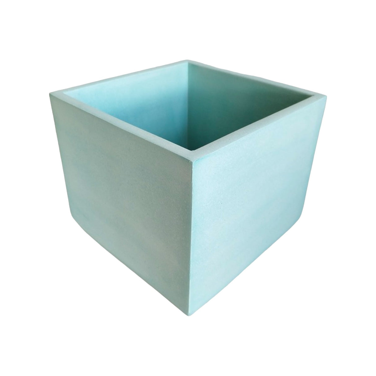 Matera de mesa Eloisa Aguamarina 15x15cm de Cemento Cuadrado de 3.4 Litros - Jardineria | Bylmo