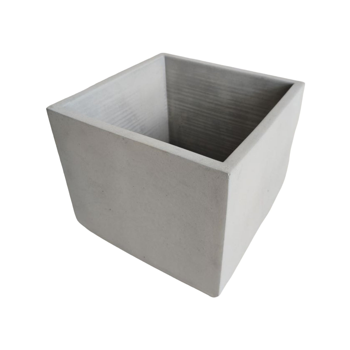 Matera de mesa Eloisa Gris 15x15cm de Cemento Cuadrado de 3.4 Litros - Jardineria | Bylmo