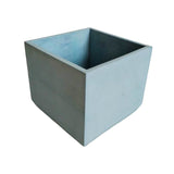 Matera de mesa Eloisa Azul Petróleo 15x15cm de Cemento Cuadrado de 3.4 Litros - Jardineria | Bylmo