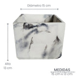 Matera de mesa Eloisa Mármol Negro 15x15cm de Cemento Cuadrado de 3.4 Litros - Jardineria | Bylmo