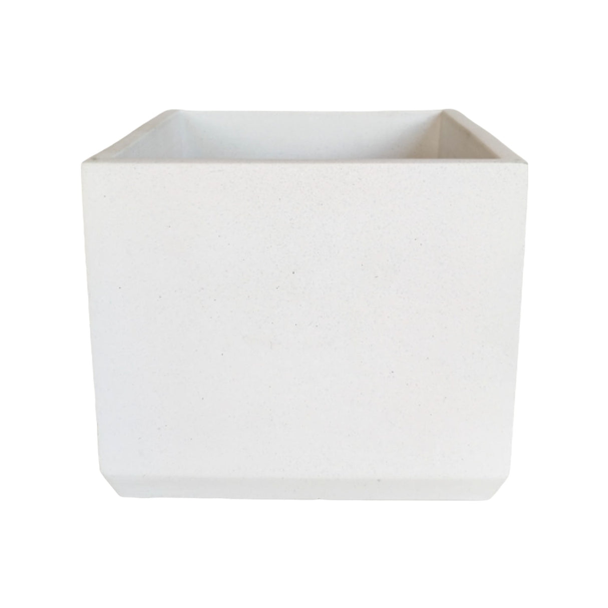 Matera de mesa Eloisa Blanco 15x15cm de Cemento Cuadrado de 3.4 Litros - Jardineria | Bylmo