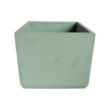 Matera de mesa Eloisa Verde Oliva 15x15cm de Cemento Cuadrado de 3.4 Litros - Jardineria | Bylmo