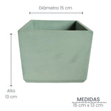 Matera de mesa Eloisa Verde Oliva 15x15cm de Cemento Cuadrado de 3.4 Litros - Jardineria | Bylmo