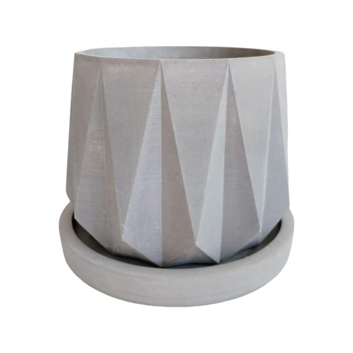 Matera de mesa Lirio Gris 10x2cm de Cemento Circular de 0.2 Litros - Jardineria | Bylmo