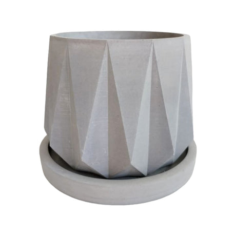 Matera de mesa Lirio Gris 10x2cm de Cemento Circular de 0.2 Litros - Jardineria | Bylmo