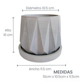 Matera de mesa Lirio Gris 10x2cm de Cemento Circular de 0.2 Litros - Jardineria | Bylmo