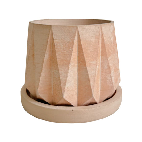 Matera de mesa Lirio Nude 10x2cm de Cemento Circular de 0.2 Litros - Jardineria | Bylmo