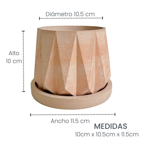 Matera de mesa Lirio Nude 10x2cm de Cemento Circular de 0.2 Litros - Jardineria | Bylmo