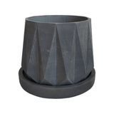 Matera de mesa Lirio Gris Oscuro 10x2cm de Cemento Circular de 0.2 Litros - Jardineria | Bylmo