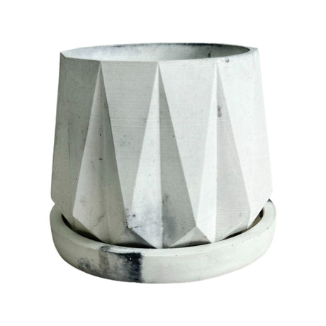 Matera de mesa Lirio Mármol Negro 10x2cm de Cemento Circular de 0.2 Litros - Jardineria | Bylmo