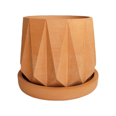 Matera de mesa Lirio Terracota 10x2cm de Cemento Circular de 0.2 Litros - Jardineria | Bylmo