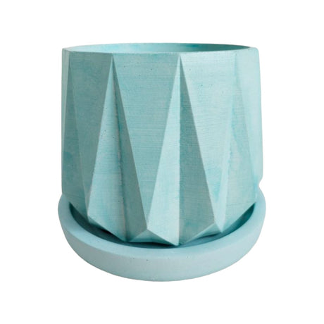 Matera de mesa Lirio Aguamarina 10x2cm de Cemento Circular de 0.2 Litros - Jardineria | Bylmo