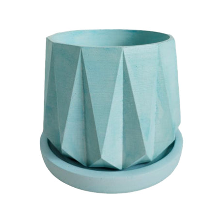 Matera de mesa Lirio Aguamarina 10x2cm de Cemento Circular de 0.2 Litros - Jardineria | Bylmo