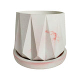 Matera de mesa Lirio Mármol Rosa 10x2cm de Cemento Circular de 0.2 Litros - Jardineria | Bylmo