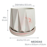 Matera de mesa Lirio Mármol Rosa 10x2cm de Cemento Circular de 0.2 Litros - Jardineria | Bylmo