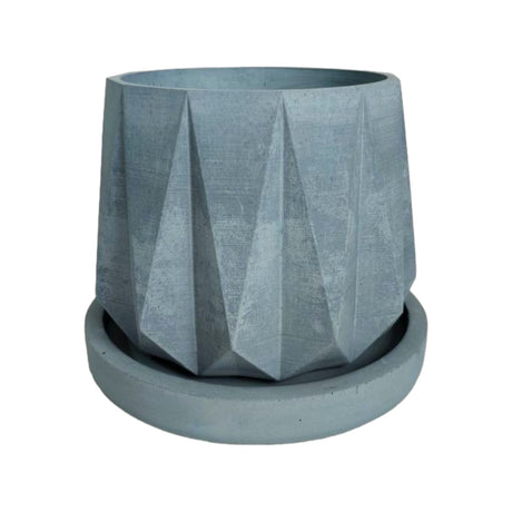 Matera de mesa Lirio Azul Petróleo 10x2cm de Cemento Circular de 0.2 Litros - Jardineria | Bylmo